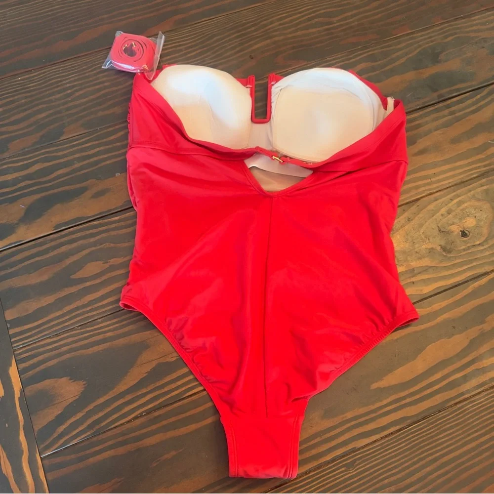 Kona Sol‎ Red Strapless U-Wire One Piece Swimsuit Size 16 NWOT